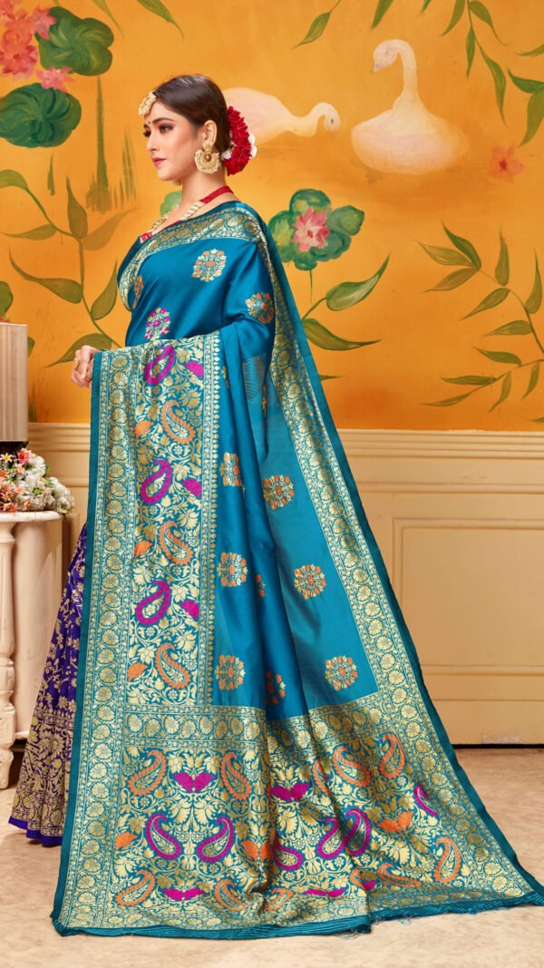 न्यू साड़ी Blue Colour Saree - Designer Sarees Rs 500 to 1000