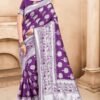 साड़ी का डिजाइन Purple Colour - Designer Sarees Rs 500 to 1000