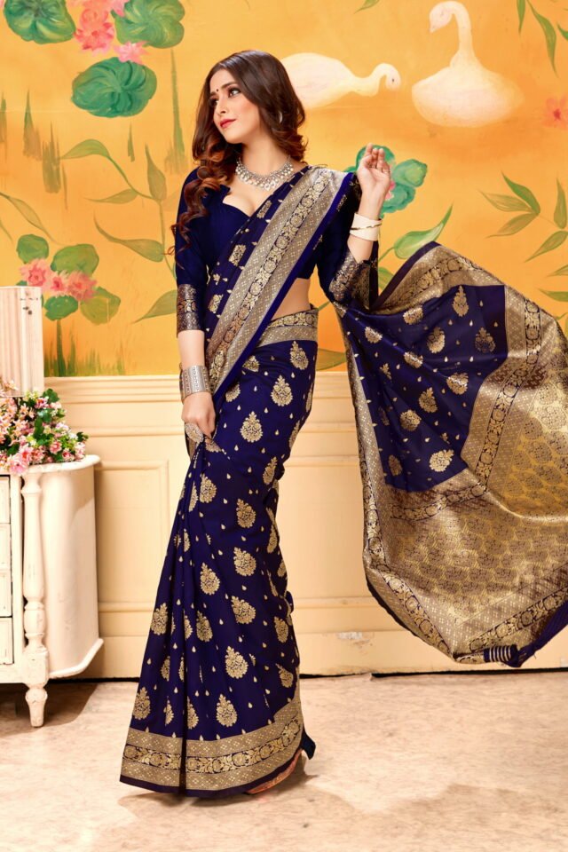 साड़ी का रेट Navy Colour Saree - Designer Sarees Rs 500 to 1000