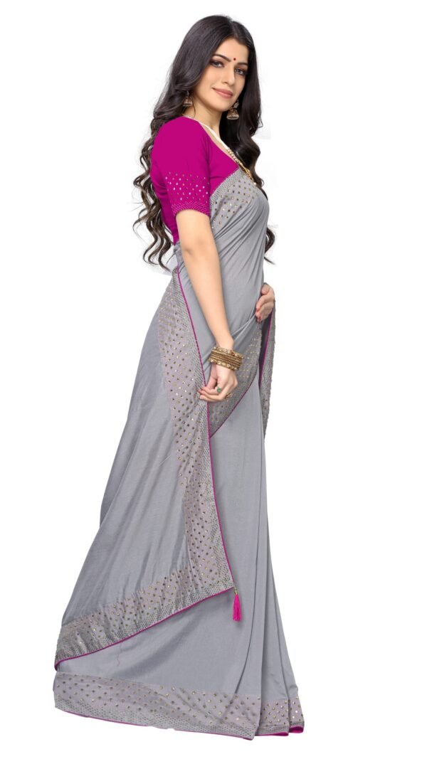 साड़ी फोटो Gray Colour Saree - Designer Sarees Rs 500 to 1000