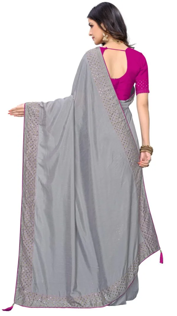 साड़ी फोटो Gray Colour Saree - Designer Sarees Rs 500 to 1000