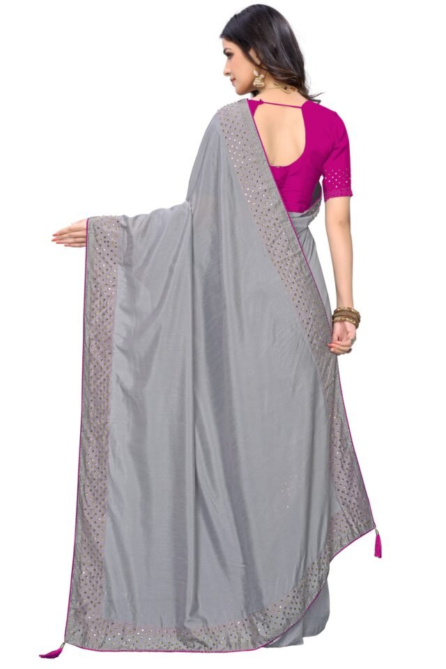 साड़ी फोटो Gray Colour Saree - Designer Sarees Rs 500 to 1000