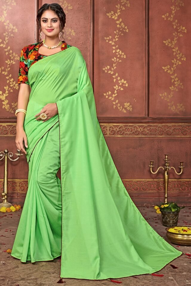 साड़ी में Light Green Saree - Designer Sarees Rs 500 to 1000