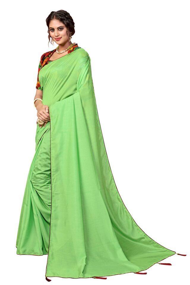 साड़ी में Light Green Saree - Designer Sarees Rs 500 to 1000