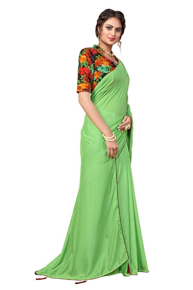 साड़ी में Light Green Saree - Designer Sarees Rs 500 to 1000