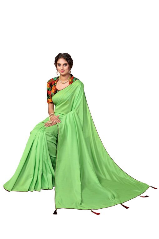 साड़ी में Light Green Saree - Designer Sarees Rs 500 to 1000