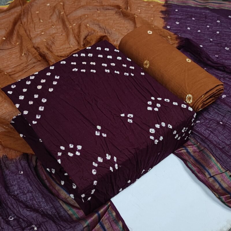 Embroidered 44-45 Modal gaji silk bandhani dress material at Rs 5500/piece  in Jamnagar