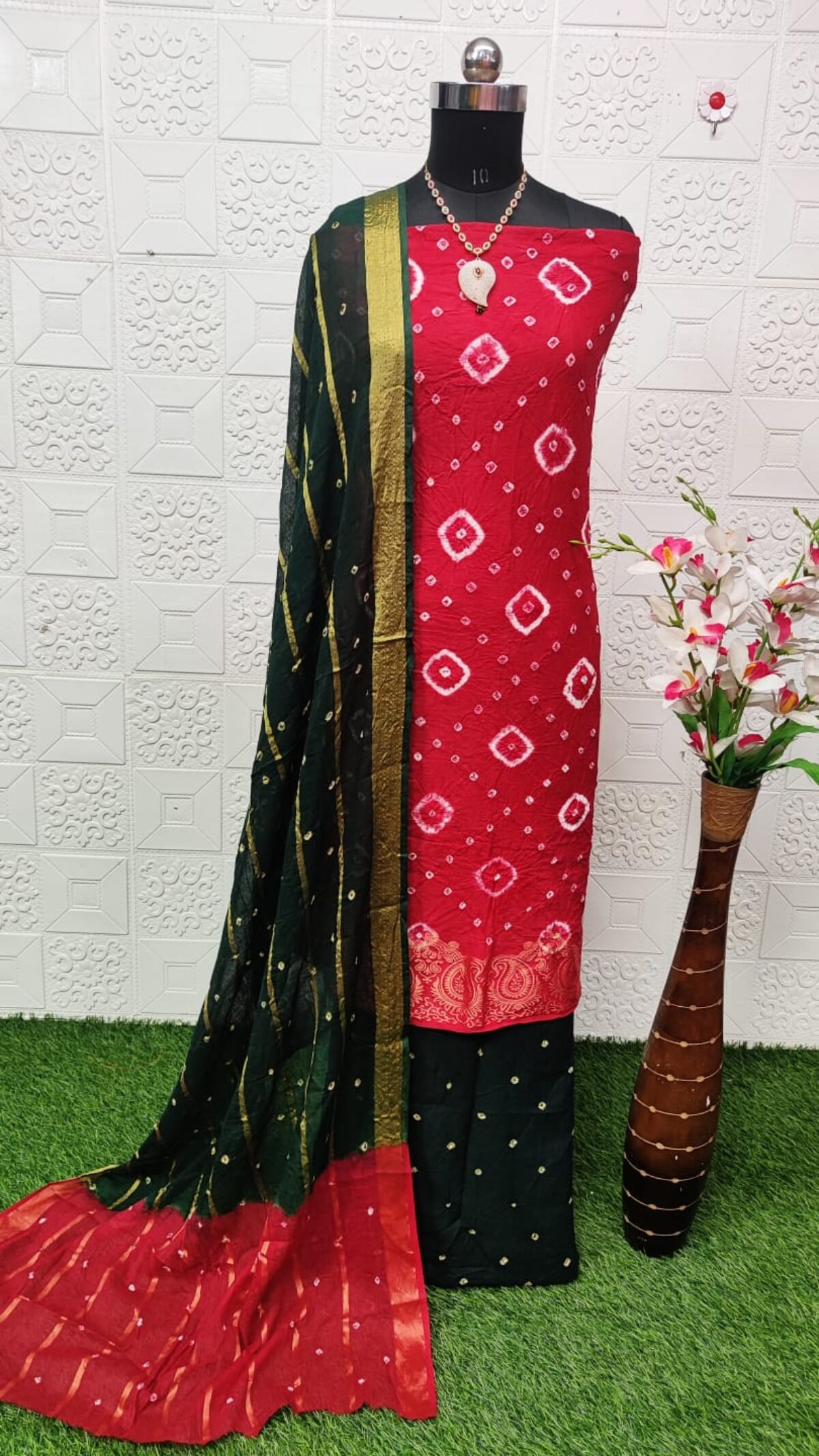 Silk bandhani hotsell dress material online