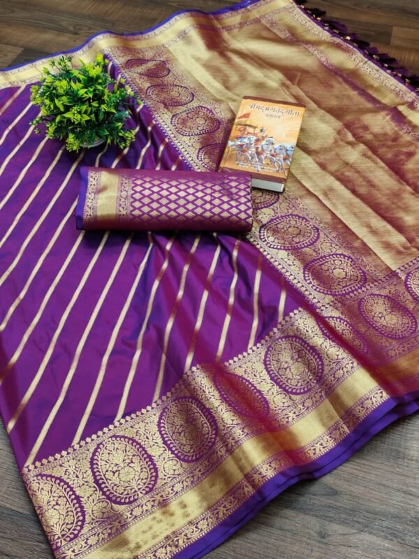 Satin Designer Saree In Light Wine Colour