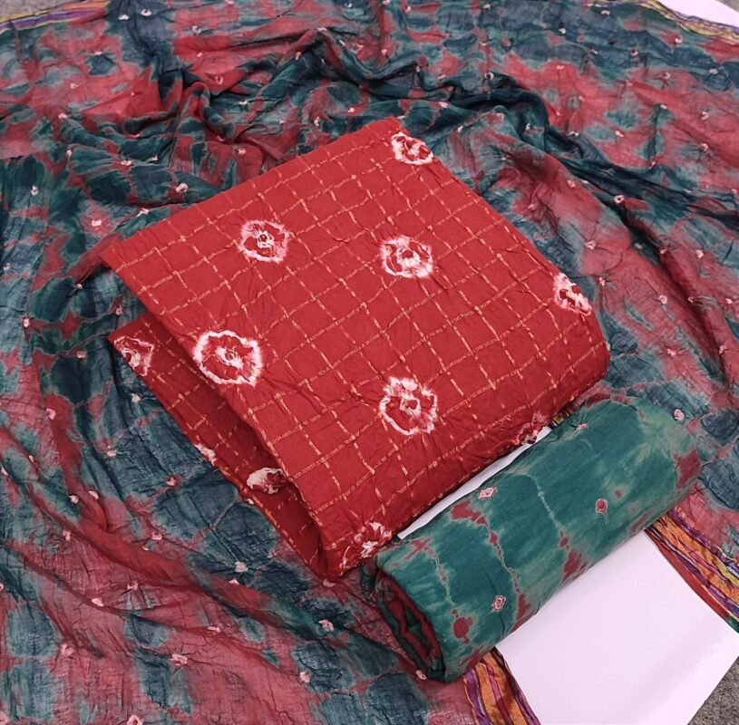 Buy Online Pure Cotton Bandhani Dress Material Bandhani Dress