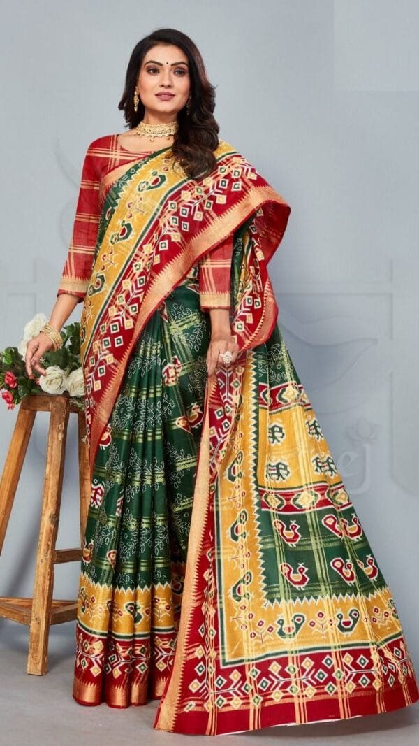 Buy Online Saree - Green Colour Designer Sarees Rs 500 to 1000 -