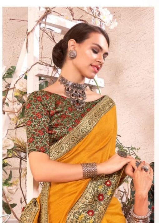 Buy Online Saree - Online Saree - Yellow Colour Designer Sarees Rs 500 to 1000 -