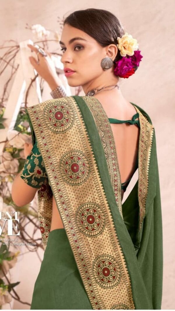 Buy Online Saree - Saree Online - Green Colour Designer Sarees Rs 500 to 1000 -