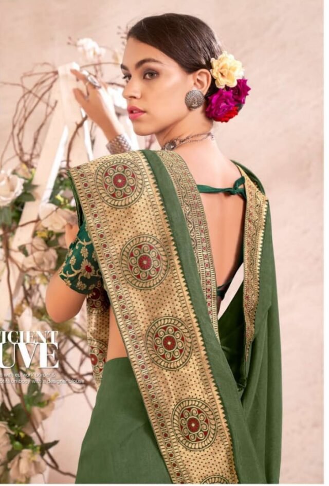 Buy Online Saree - Saree Online - Green Colour Designer Sarees Rs 500 to 1000 -