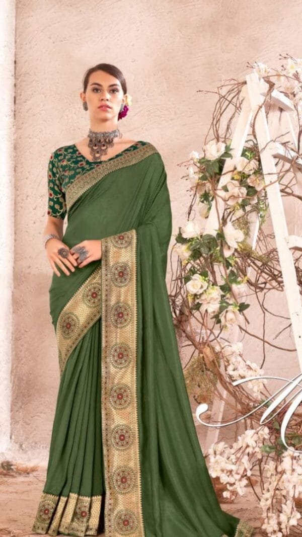 Buy Online Saree - Saree Online - Green Colour Designer Sarees Rs 500 to 1000 -