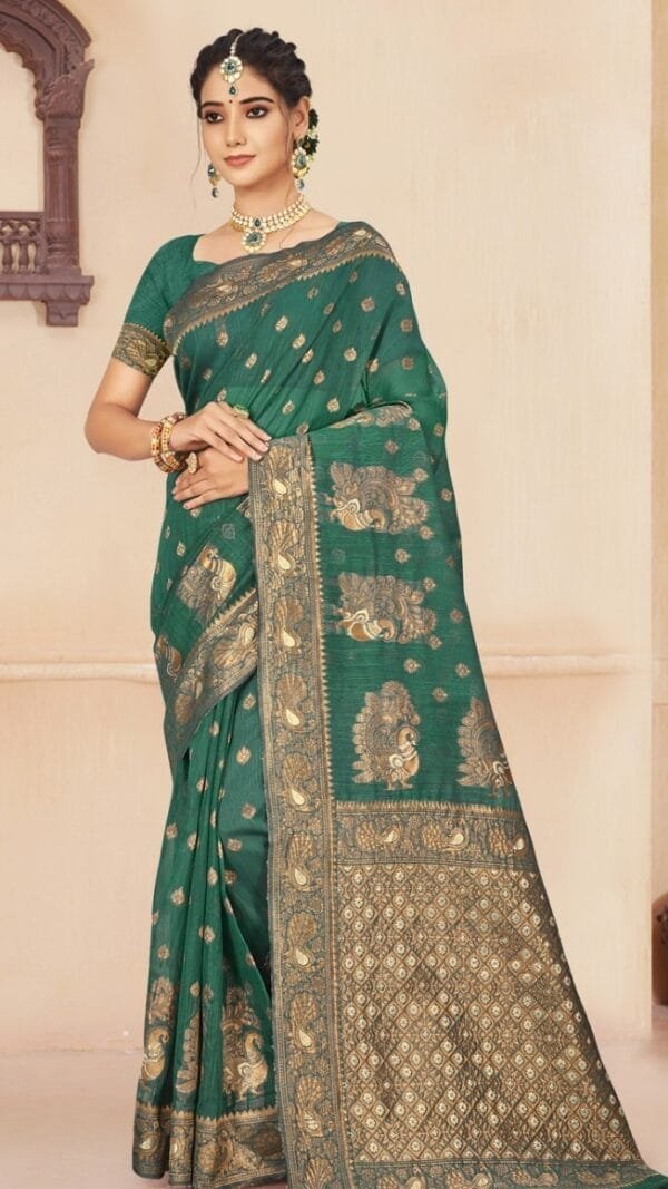 Buy Online Saree - Saree Online In Kerala - Green Colour Designer Sarees Rs 500 to 1000 -