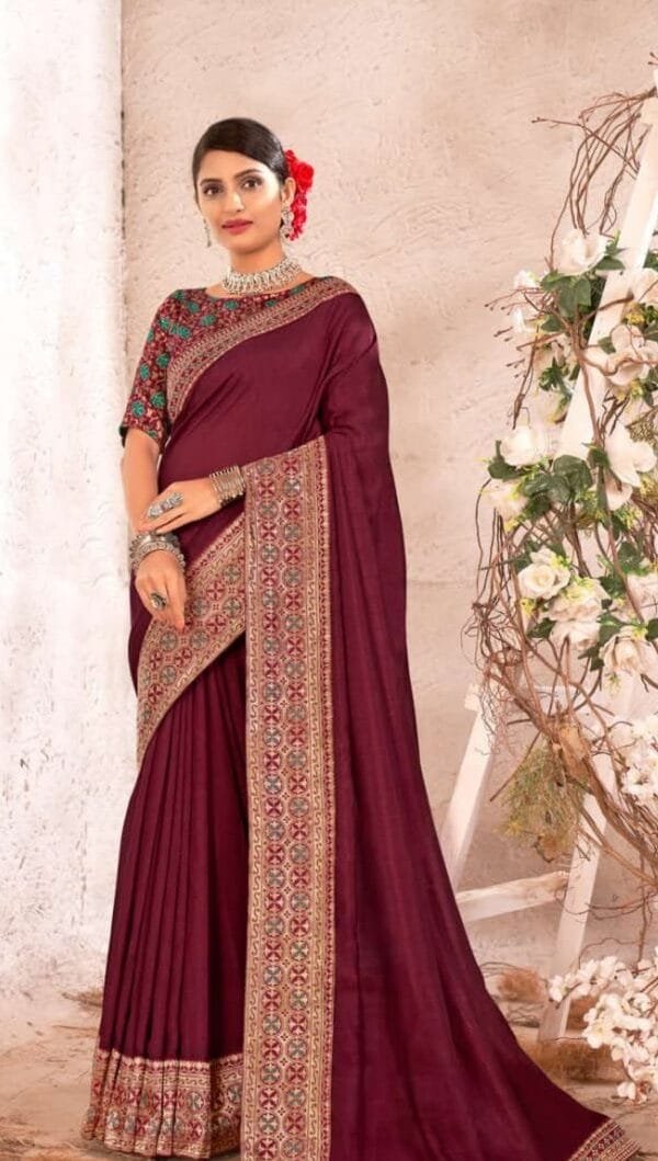 Buy Online Saree - Saree Online India - Brown Colour Designer Sarees Rs 500 to 1000 -