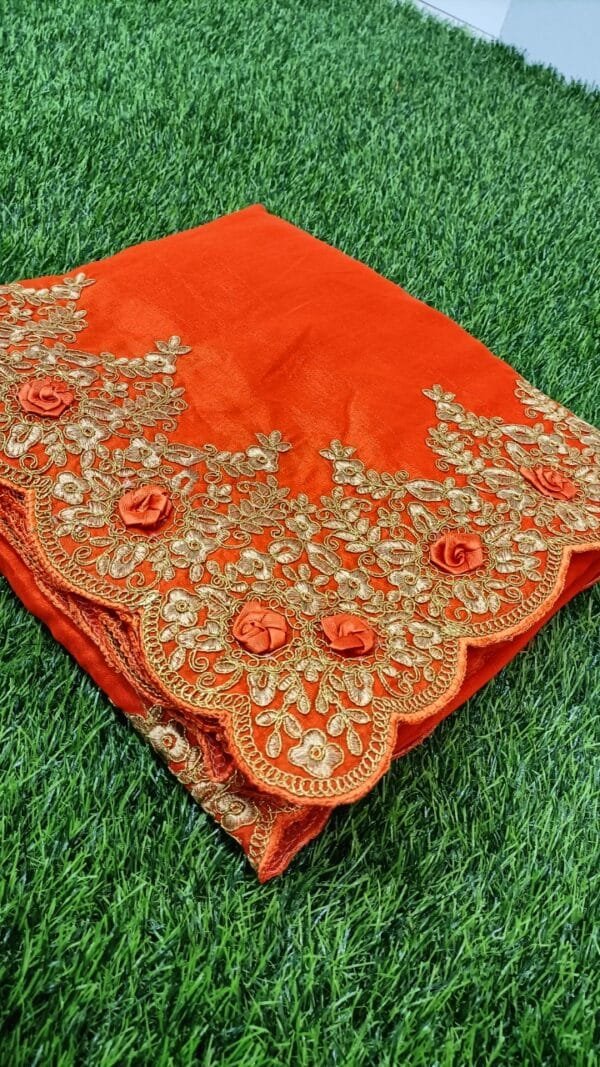 Buy Online Saree - Saree Online - Orange Colour Designer Sarees Rs 500 to 1000 -
