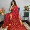 Buy Online Saree - Saree Online Shopping - Red Colour Designer Sarees Rs 500 to 1000