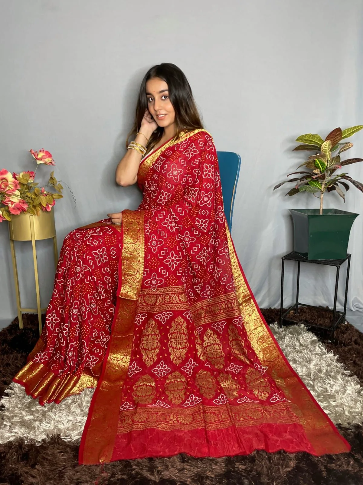 Buy Online Saree - Saree Online Shopping - Red Colour Designer Sarees Rs 500 to 1000