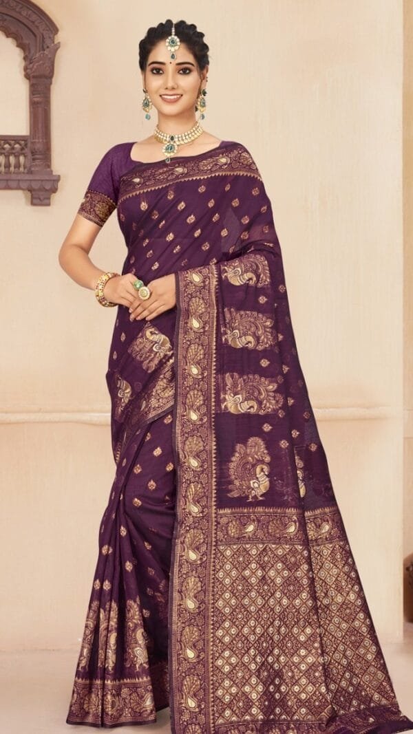 Buy Online Saree - Saree To Buy Online - Brown Colour Designer Sarees Rs 500 to 1000 -