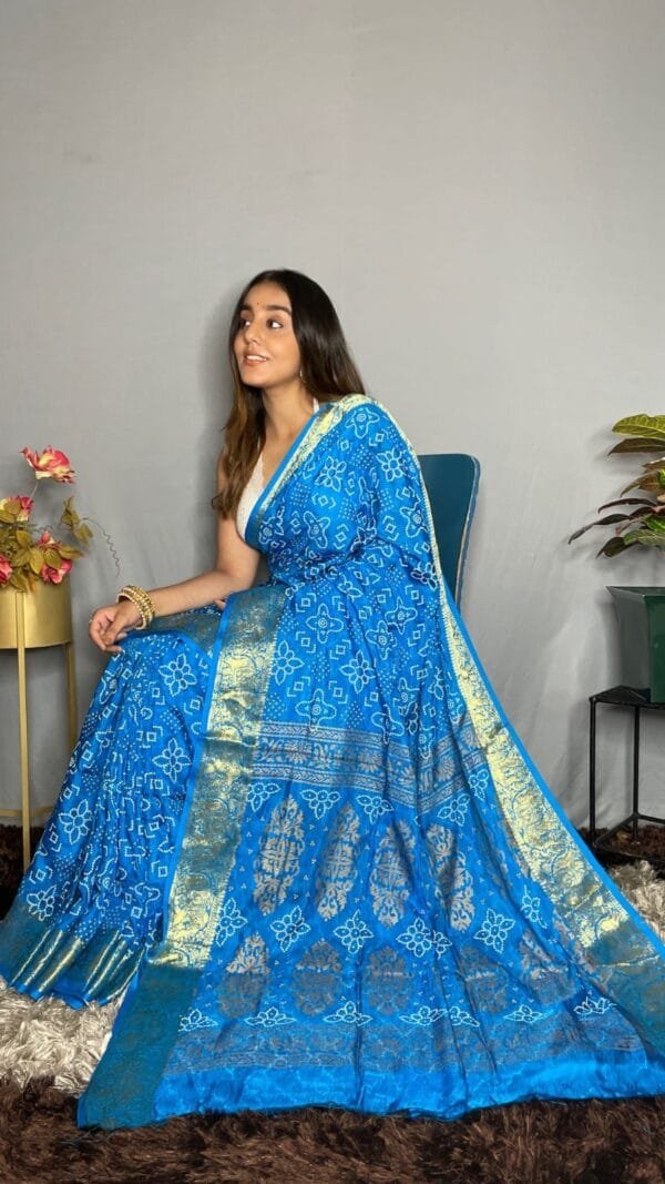 Buy Online Saree - साड़ी - Sky Blue Colour Designer Sarees Rs 500 to 1000