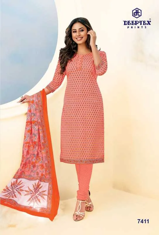 Deeptex Vol 74 Catalogue 2022 7411 Cotton Dress Material