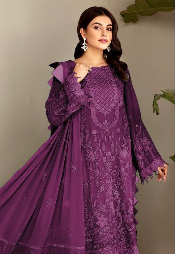 Buy Purple Ethnic Motifs Flared Gown Online at Best Price at Global Desi-  FW22GM179MXPG