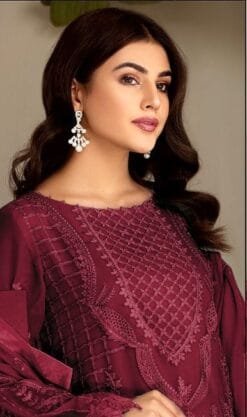 Design Of Pakistani Suits - Maroon Colour Pakistani Suits