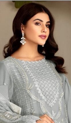 Designs Of Pakistani Suits - Gray Colour Pakistani Suits