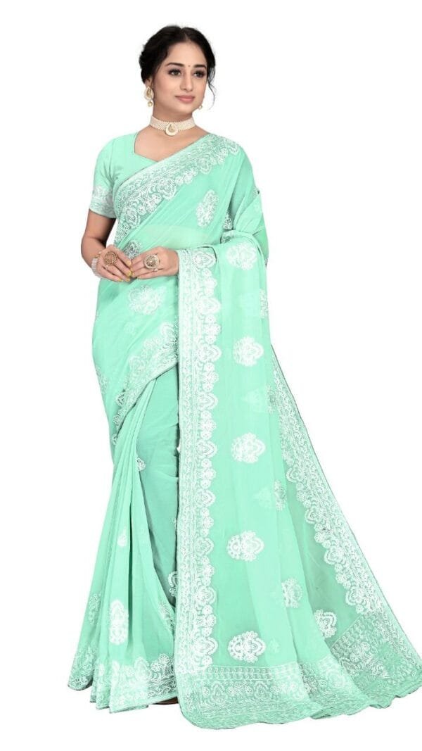 Embroidered Work Sarees Online - Designer Sarees Rs 500 to 1000