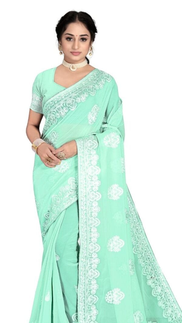 Embroidered Work Sarees Online - Designer Sarees Rs 500 to 1000