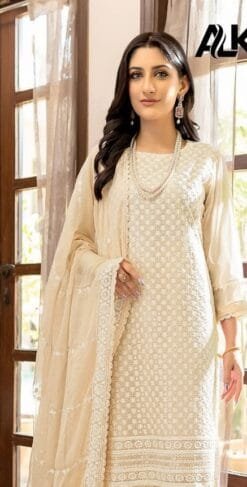 Indian Pakistani Suits Online - Light Yellow Pakistani Suits