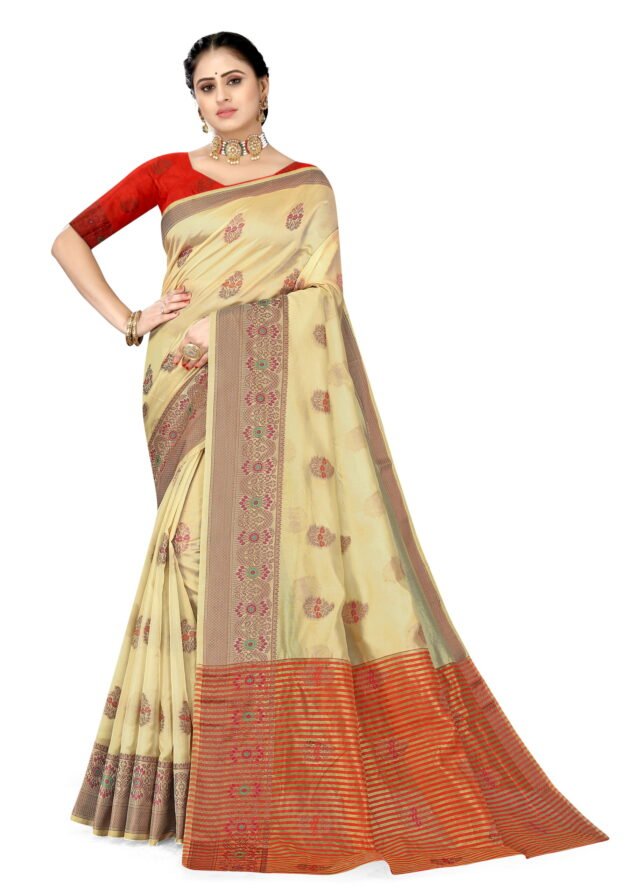 Jaipuri Saree Online Shopping Light Brown Colour Saree - Designer Sarees Rs 500 to 1000