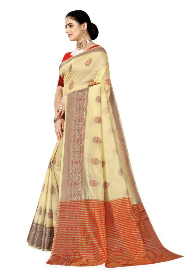 Jaipuri Saree Online Shopping Light Brown Colour Saree - Designer Sarees Rs 500 to 1000