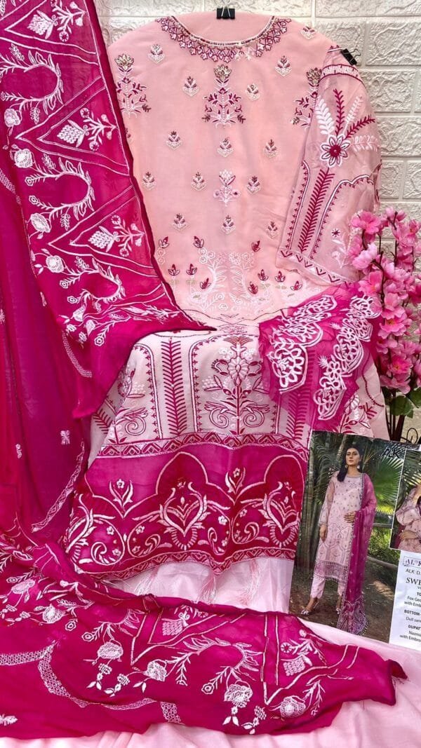 Online Pakistani Dress - Pink Colour Pakistani Suits