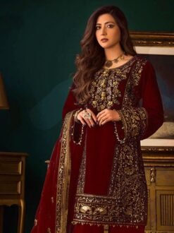 Online Pakistani Suits - Brown Colour Pakistani Suits