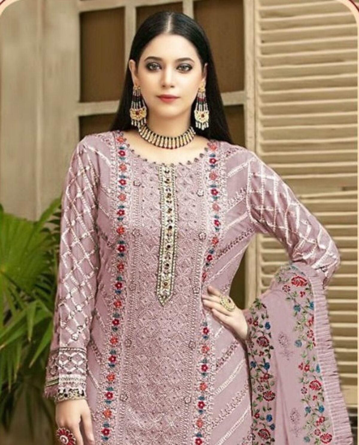 Buy Grey Beige Soft Silk Pakistani Trouser Suit Online - LSTV04949 Andaaz  Fashion