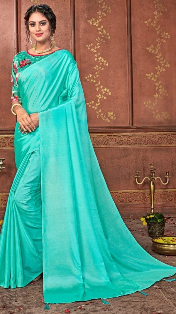 Online Saree Brands Light Blue Saree - Designer Sarees Rs 500 to 1000