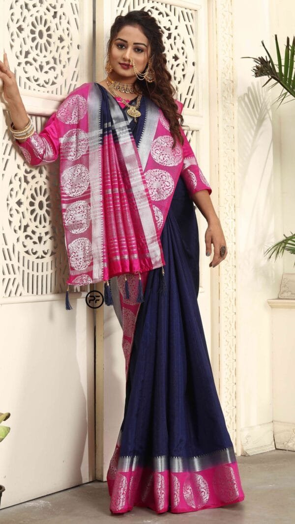 Online Saree Shopping From Kolkata Nevy Blue Colour Saree - Designer Sarees Rs 500 to 1000