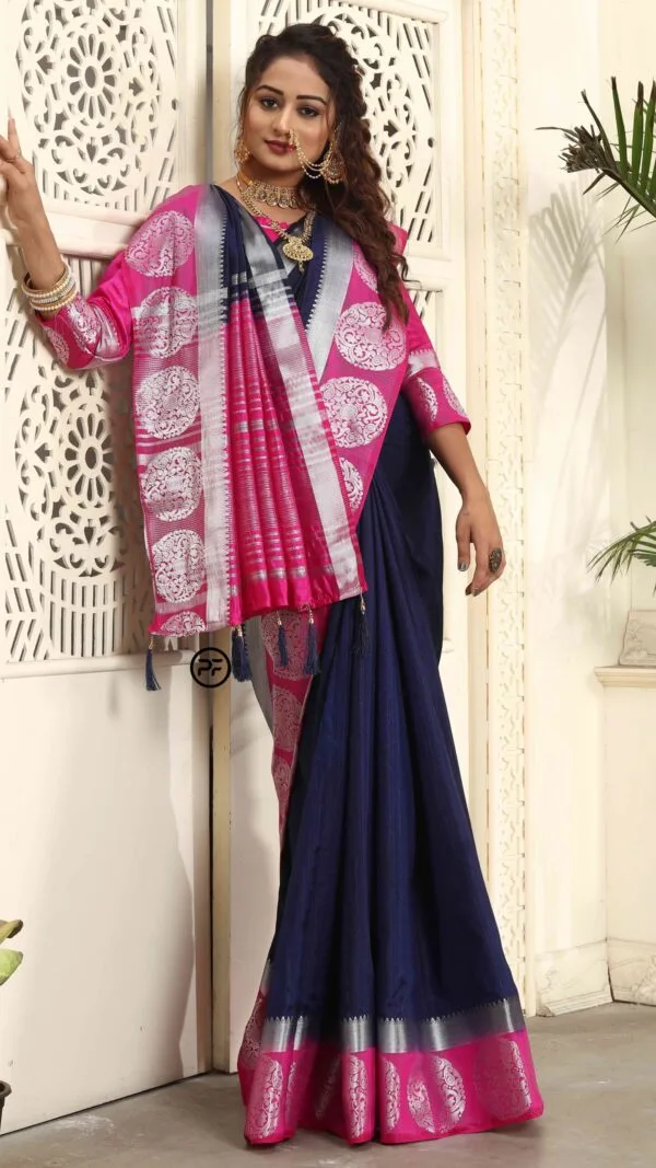 Online Saree Shopping From Kolkata Nevy Blue Colour Saree - Designer Sarees Rs 500 to 1000