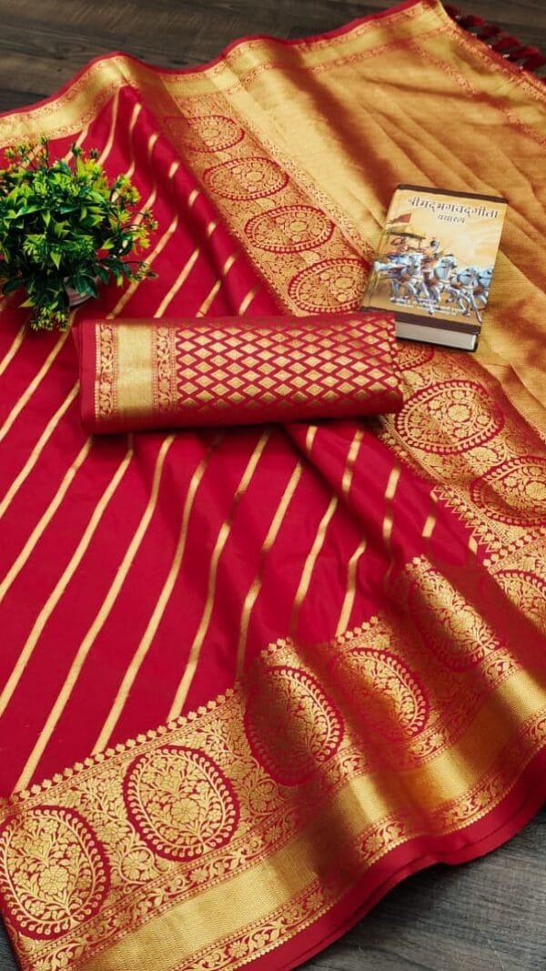 Online Saree Shopping Mumbai Red Colour Saree - Designer Sarees Rs 500 to 1000