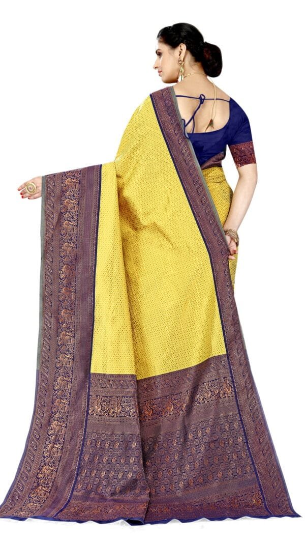 Online Saree Shopping Mumbai Yellow Colour Saree - Designer Sarees Rs 500 to 1000