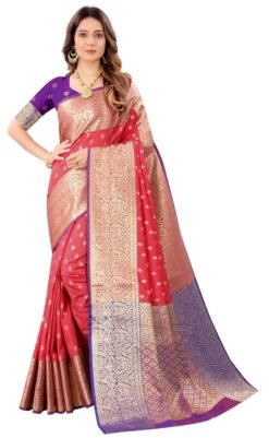 Organza Saree Online Shopping Light Pink Colour Saree - Designer Sarees Rs 500 to 1000
