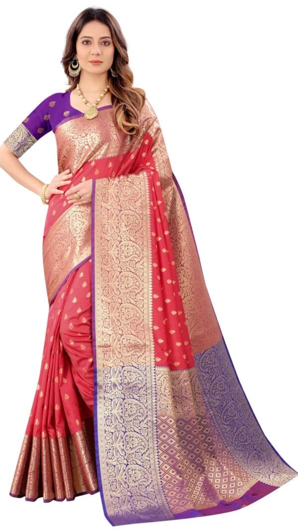 Organza Saree Online Shopping Light Pink Colour Saree - Designer Sarees Rs 500 to 1000