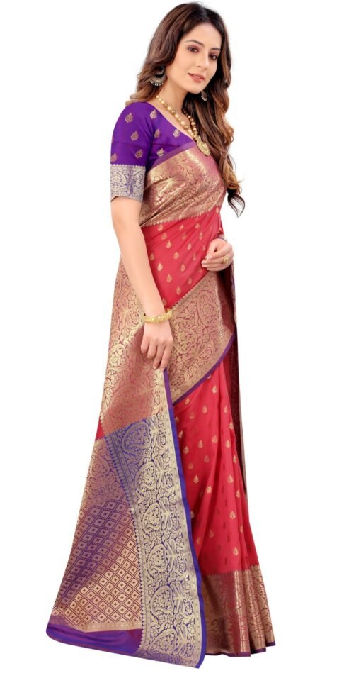 Organza Saree Online Shopping Light Pink Colour Saree - Designer Sarees Rs 500 to 1000