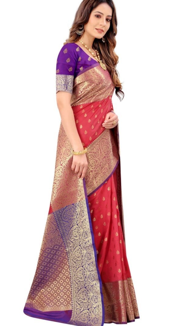 Organza Saree Online Shopping Light Pink Colour Saree - Designer Sarees Rs 500 to 1000