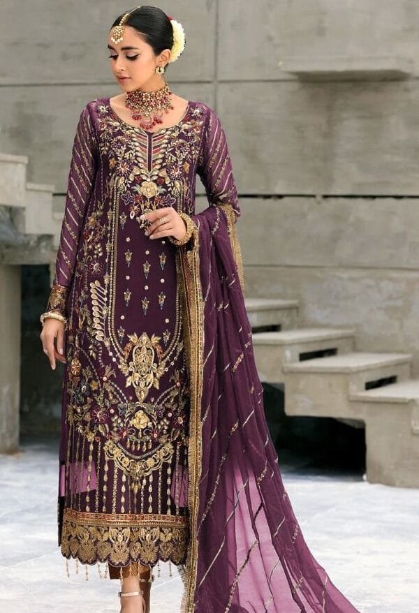 Pakistani Designer Suit Brown Colour - Pakistani Suits