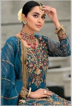 Pakistani Dress Bridal Blue Colour - Pakistani Suits