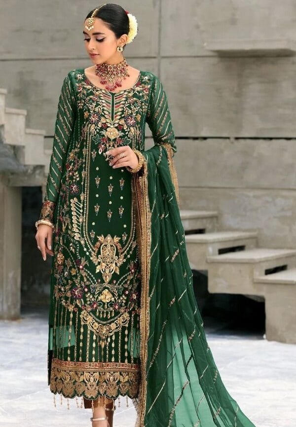 Pakistani Dress Bride - Green Colour Pakistani Suits